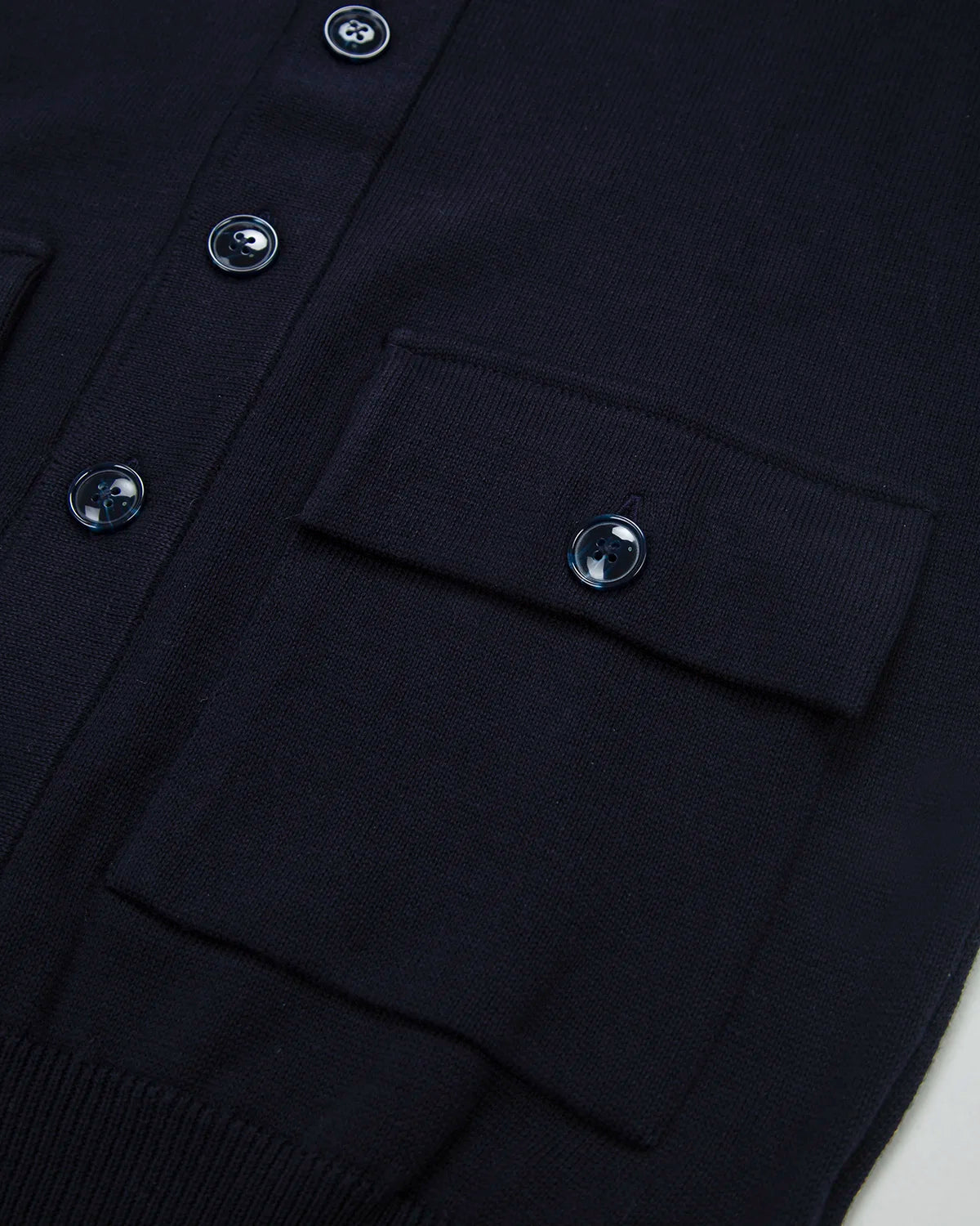 Chaqueta Punto Botón Algodón Azul Oscuro